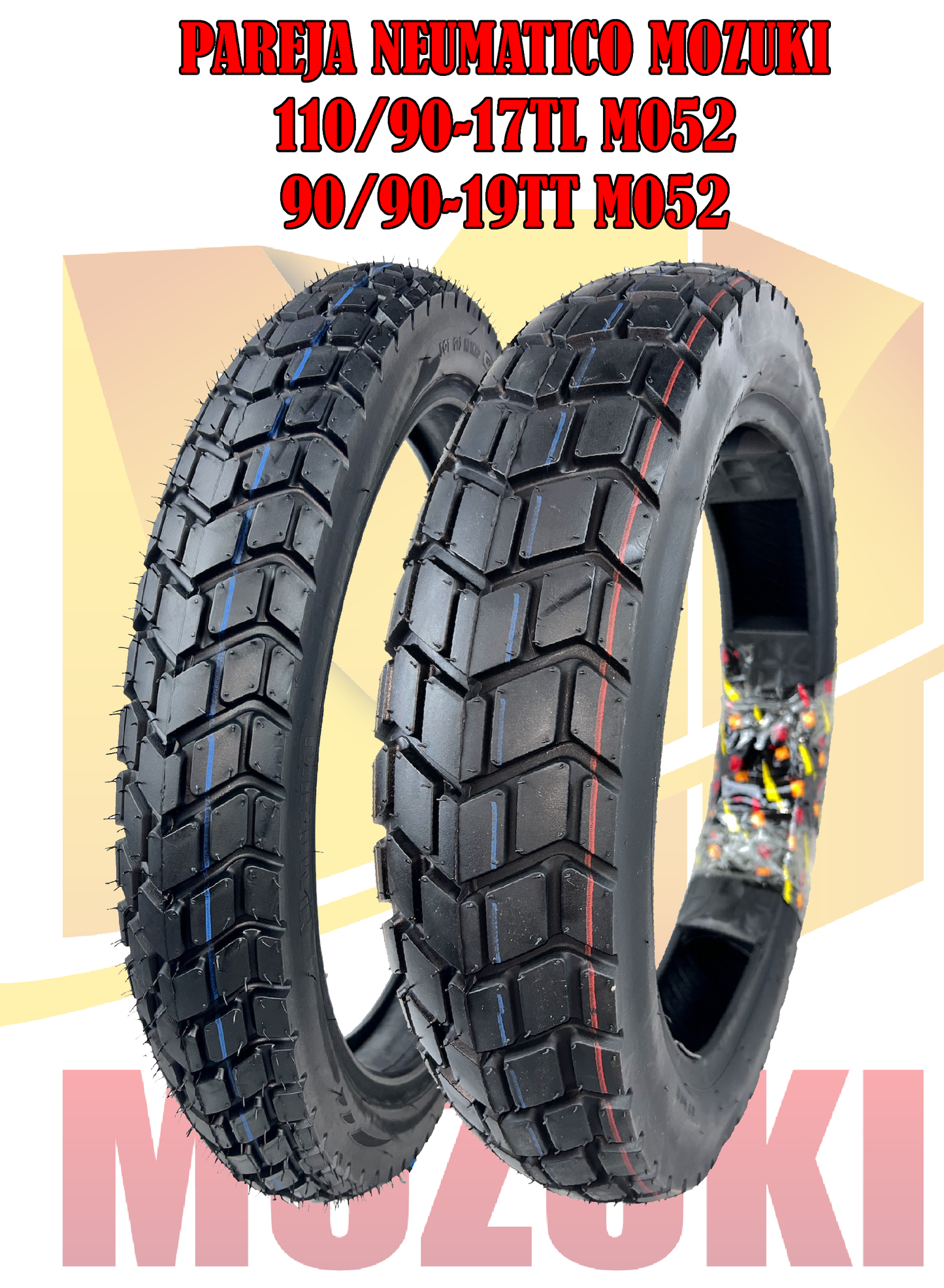 Neumáticos Mozuki 110/90-17 + 90/90-19 M052