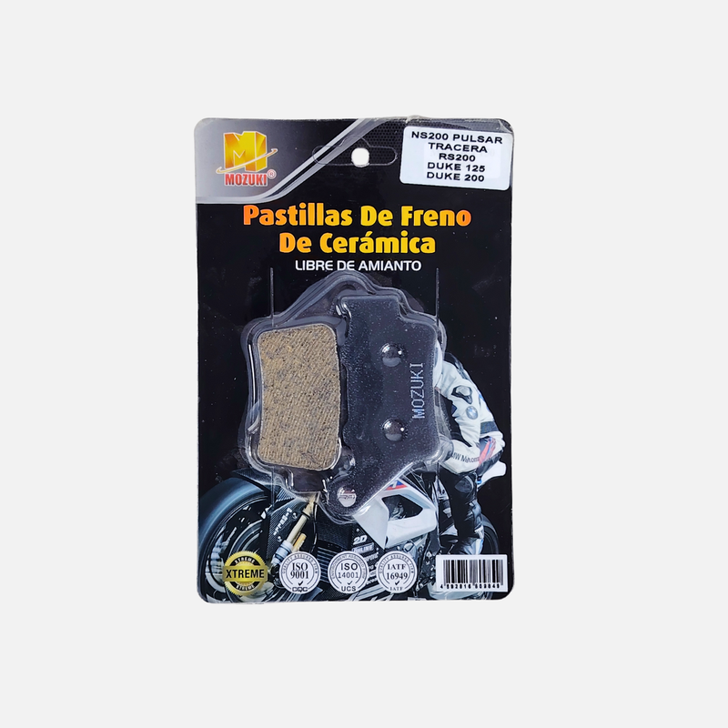Pastilla MOZUKI Ns 200 / Duke 200 / Dominar / Nk 400 Trasera