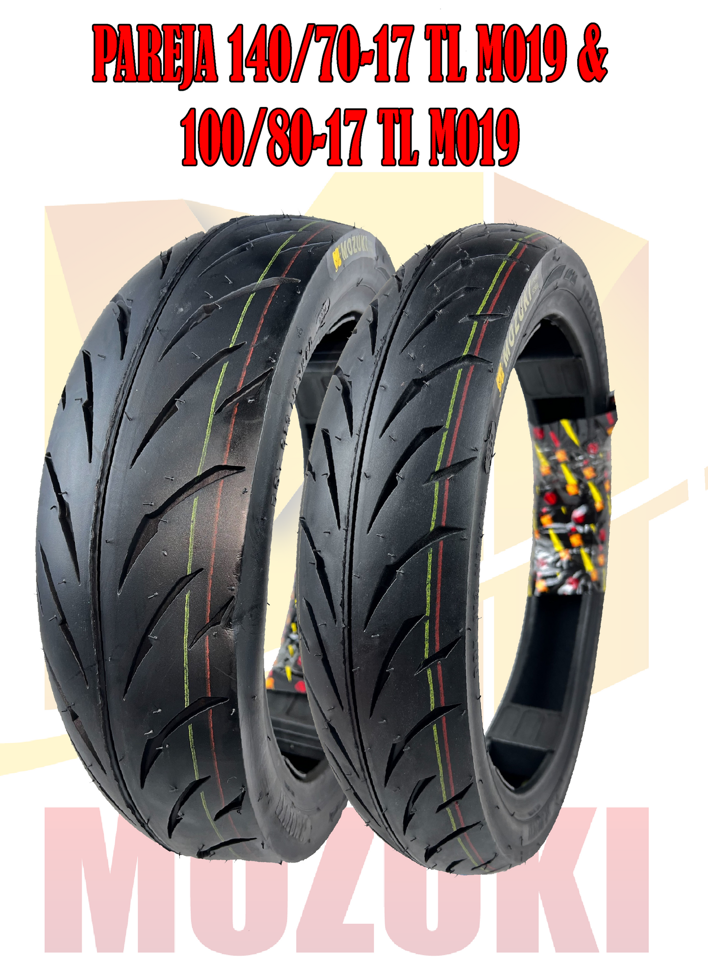 Neumático Mozuki 100/80-17 Y 140/70-17 M019