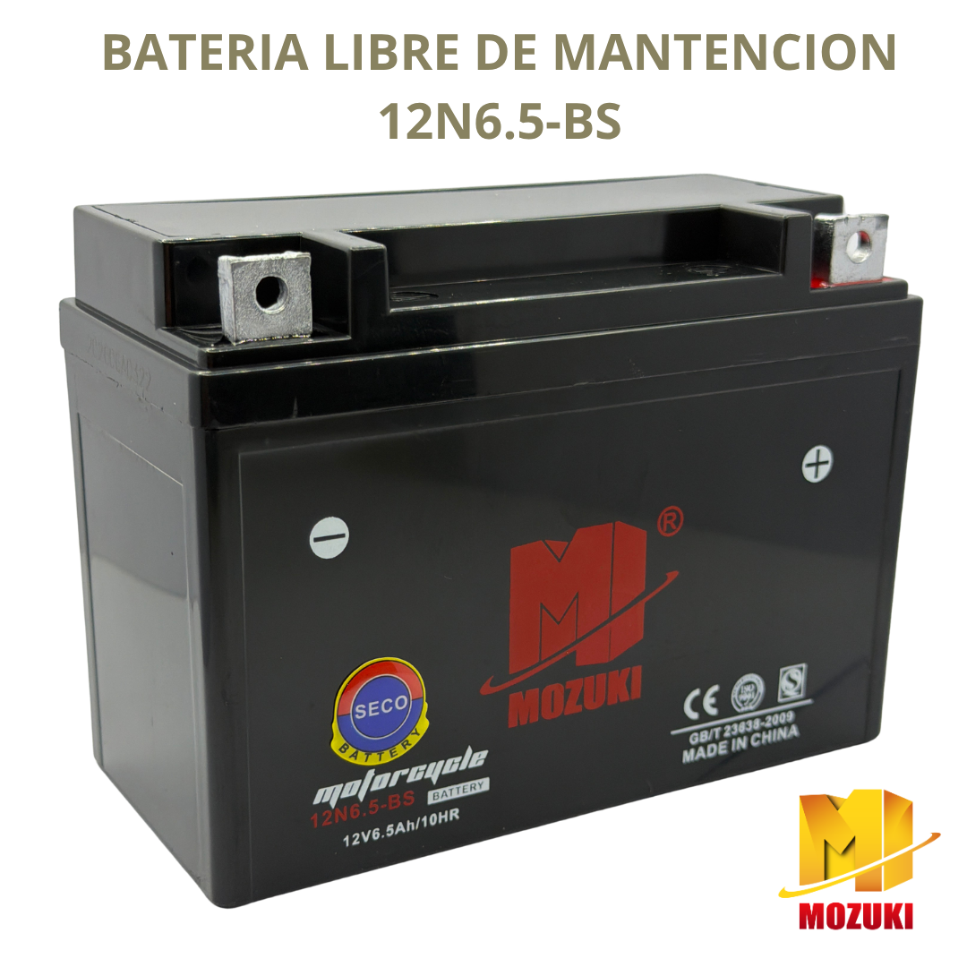BATERIA MOTO 12V 6.5AH (- +) GELYTX6.5BS MOZUKI