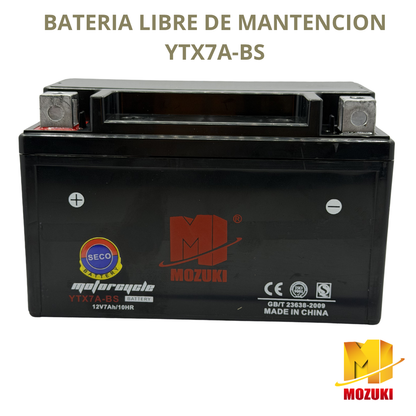 BATERIA MOTO 12V 7AH (+ -) GELYTX7ABS MOZUKI