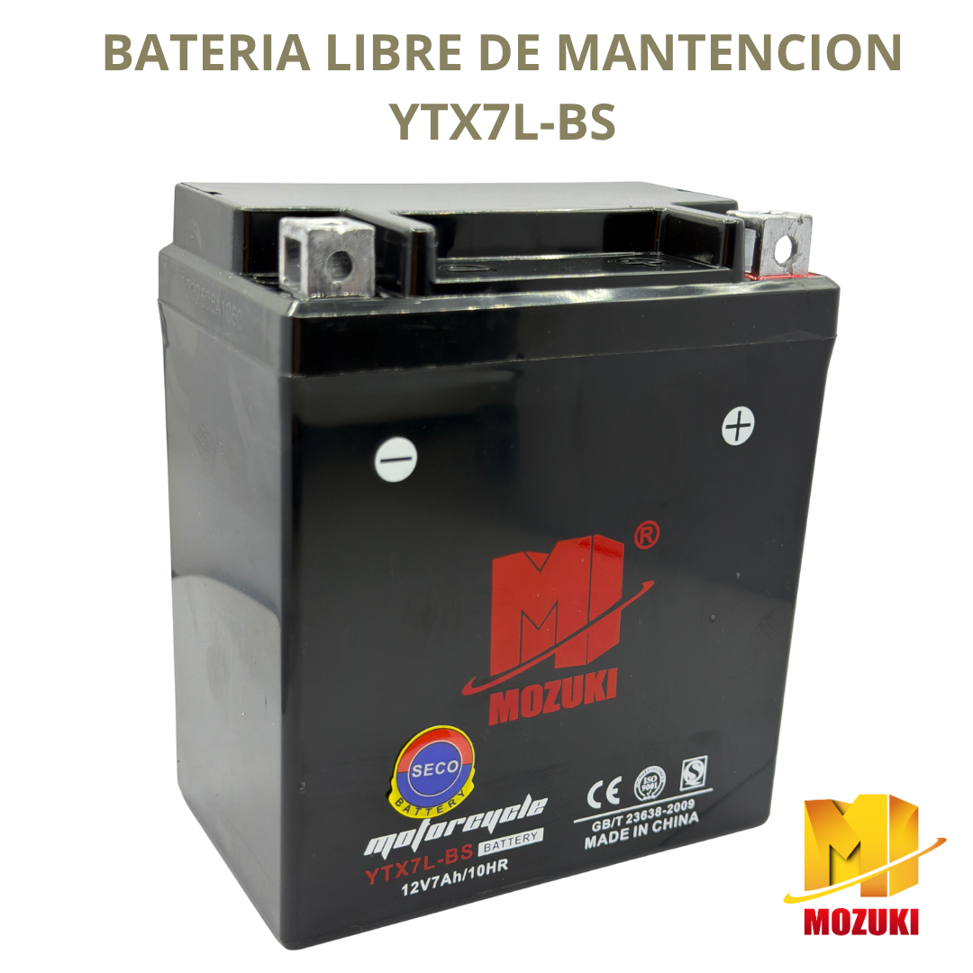 BATERIA YTX7L-BS -X 7-AMP (BORNE DER) MOZUKI