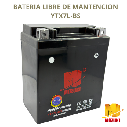 BATERIA YTX7L-BS -X 7-AMP (BORNE DER) MOZUKI
