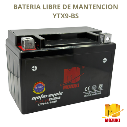 BATERIA 12NX9AMP (BORNE IZQ) MOZUKI