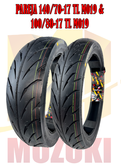 NEUMATICOS MOZUKI 100/80-17 Y 140/70-17 M019