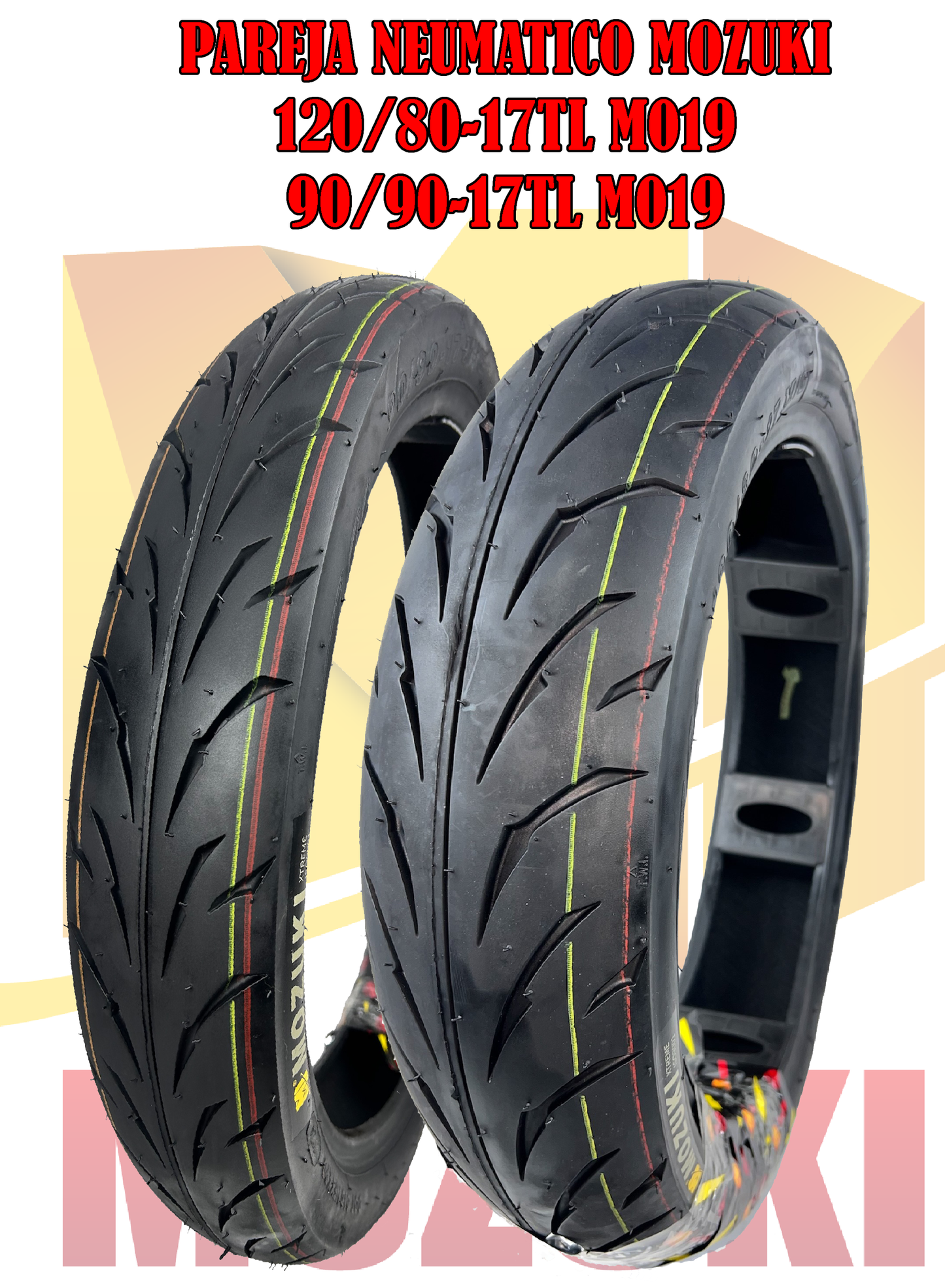 NEUMATICOS MOZUKI 120/80-17 Y 90/90-17 M019 TL