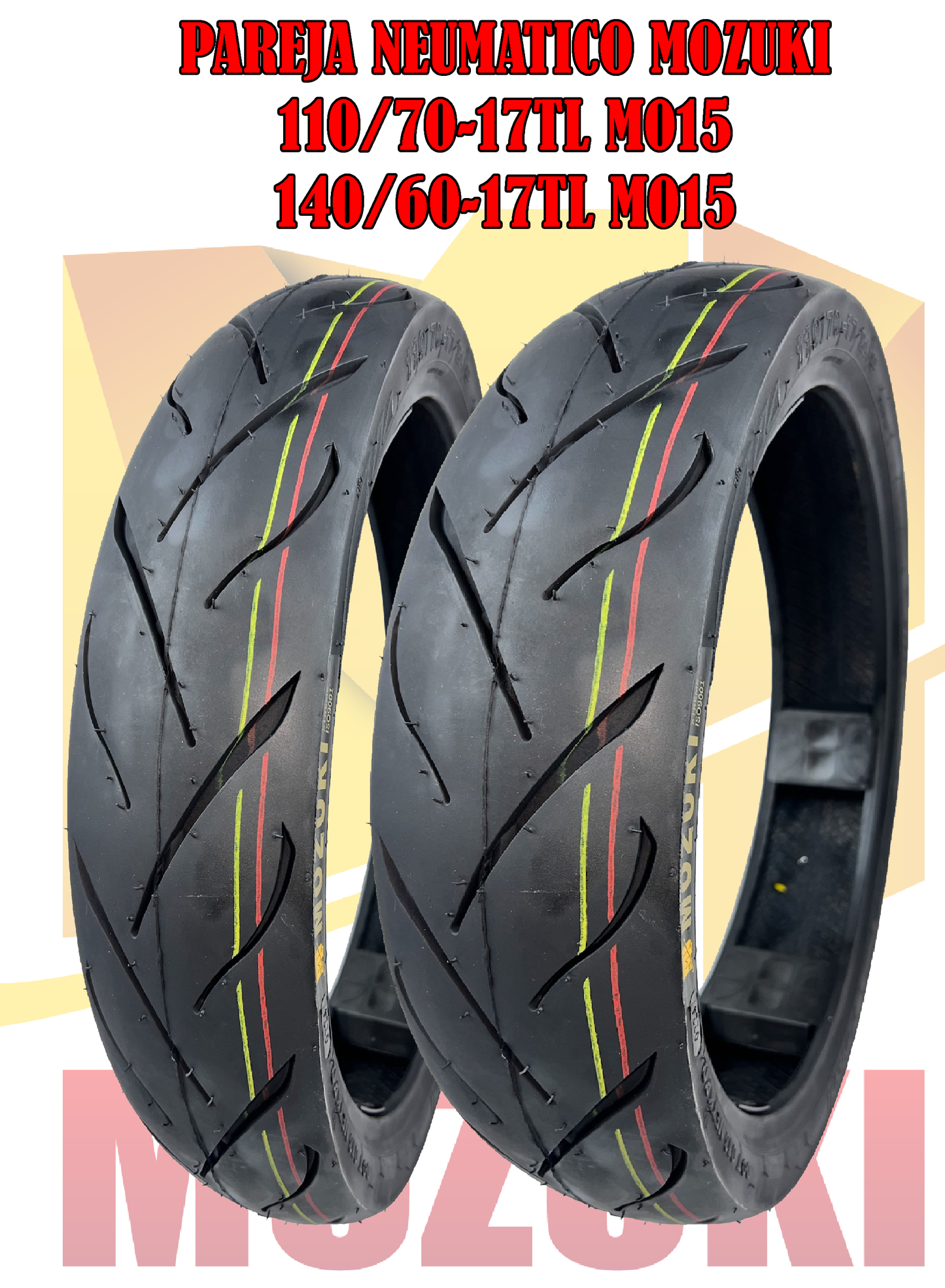 NEUMATICOS MOZUKI 110/70-17 Y 140/60-17 M015 TL