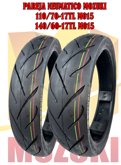 NEUMATICOS MOZUKI 110/70-17 Y 140/60-17 M015 TL